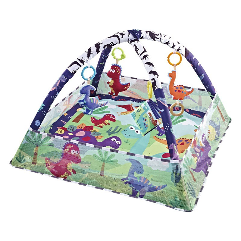 Улучшенная версия детского игрового коврика-тренажера: квадратный игровой коврик с мультяшными животными, бассейн с шариками, коврик для ползания и обучения ходьбе