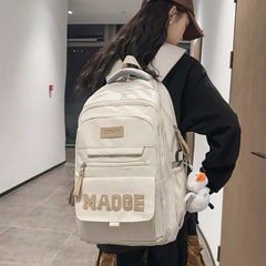 韓版情侶背包男初中高中生百搭休閒簡約大容量書包時尚通勤雙肩包