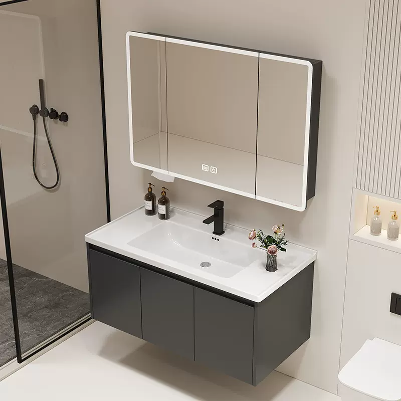 浴室柜陶瓷一体盆卫生间卫浴浴室柜洗手盆洗脸洗漱台盆组合蜂窝铝