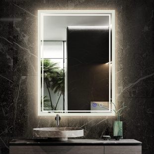 Smart Bathroom Mirror Touch Screen Defogging Square Mirror Wall-Mounted Bathroom Led Mirror with Light Furniture Special Anti-Fog Mirror