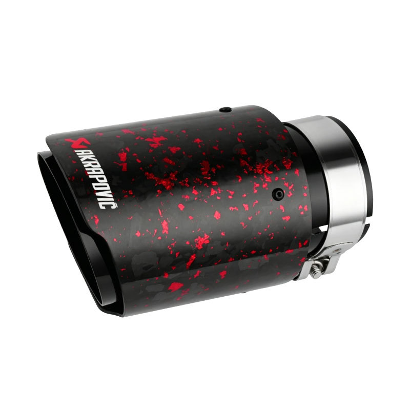 Single outlet carbon fiber stainless steel exhaust pipe tail throat muffler satin carbon fiber silver blue black