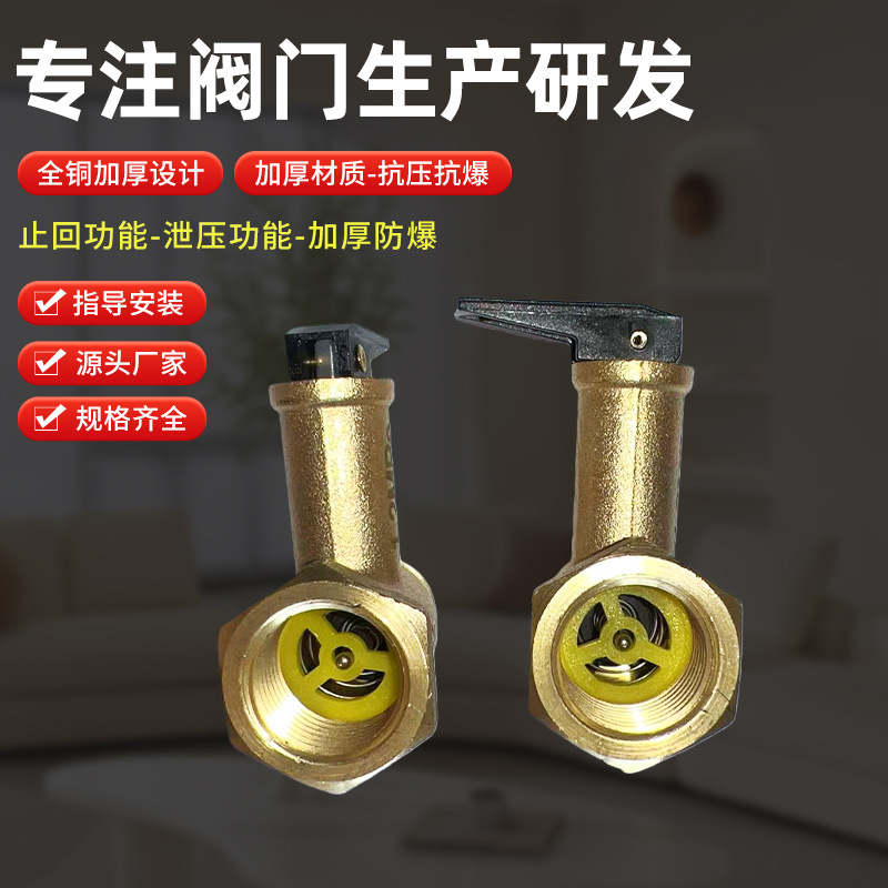 厂家批发黄铜安全阀家用海尔电热水器配件减压阀止回阀批发