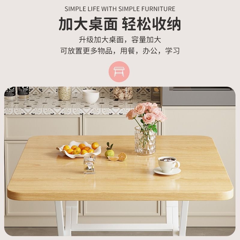 Mesa plegable, mesa de comedor casera, mesa de comedor portátil simple, mesa cuadrada de alquiler, mesa cuadrada simple de comedor