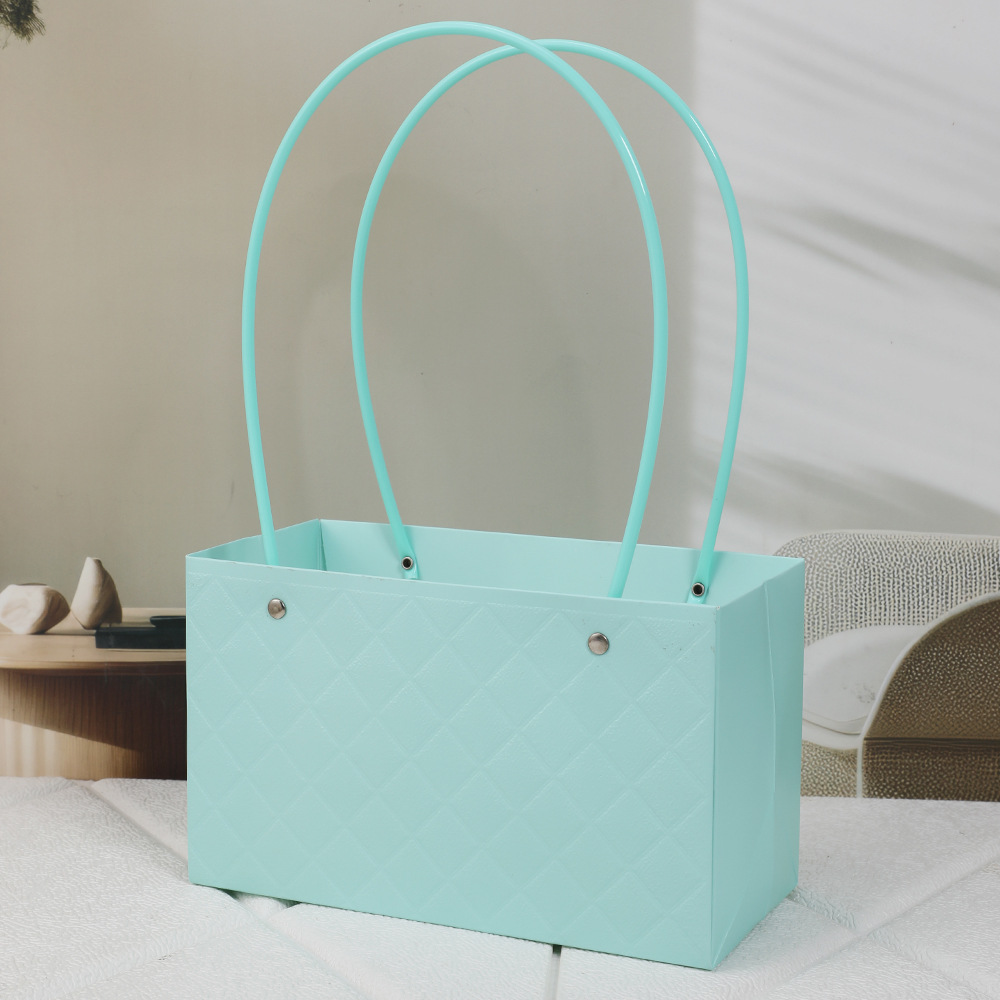 Día de la Madre Macaron Bolsa de arreglos florales portátil Embalaje de flores al por mayor Bolsa de embalaje de ramo impermeable Caja de flores florales Canasta