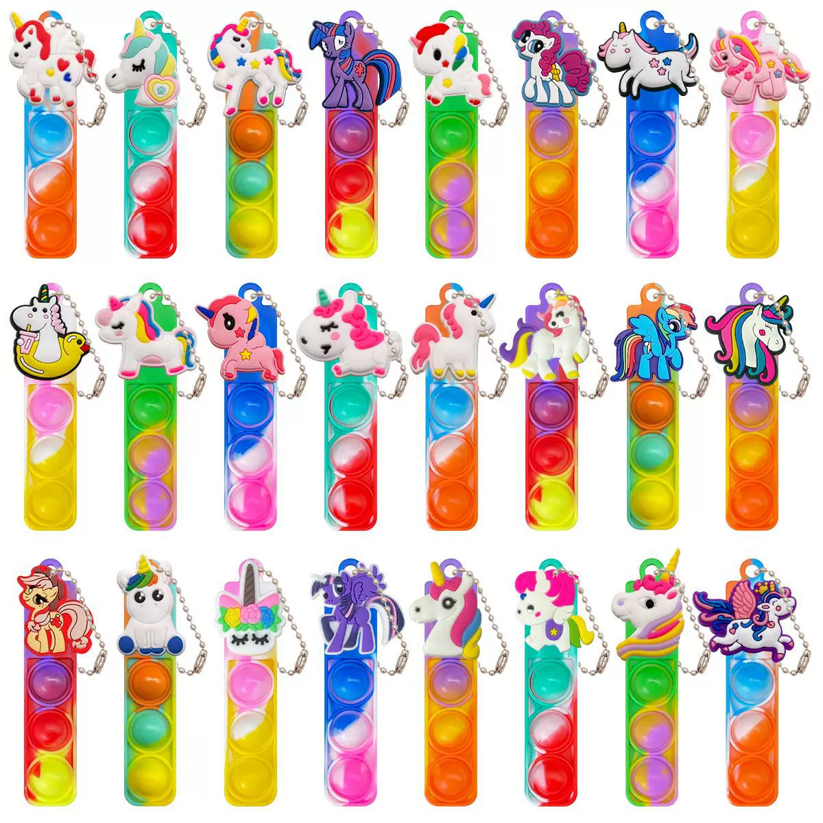 跨境新品独角兽灭鼠先锋diy钥匙扣硅胶彩色减压挂件儿童解压玩具