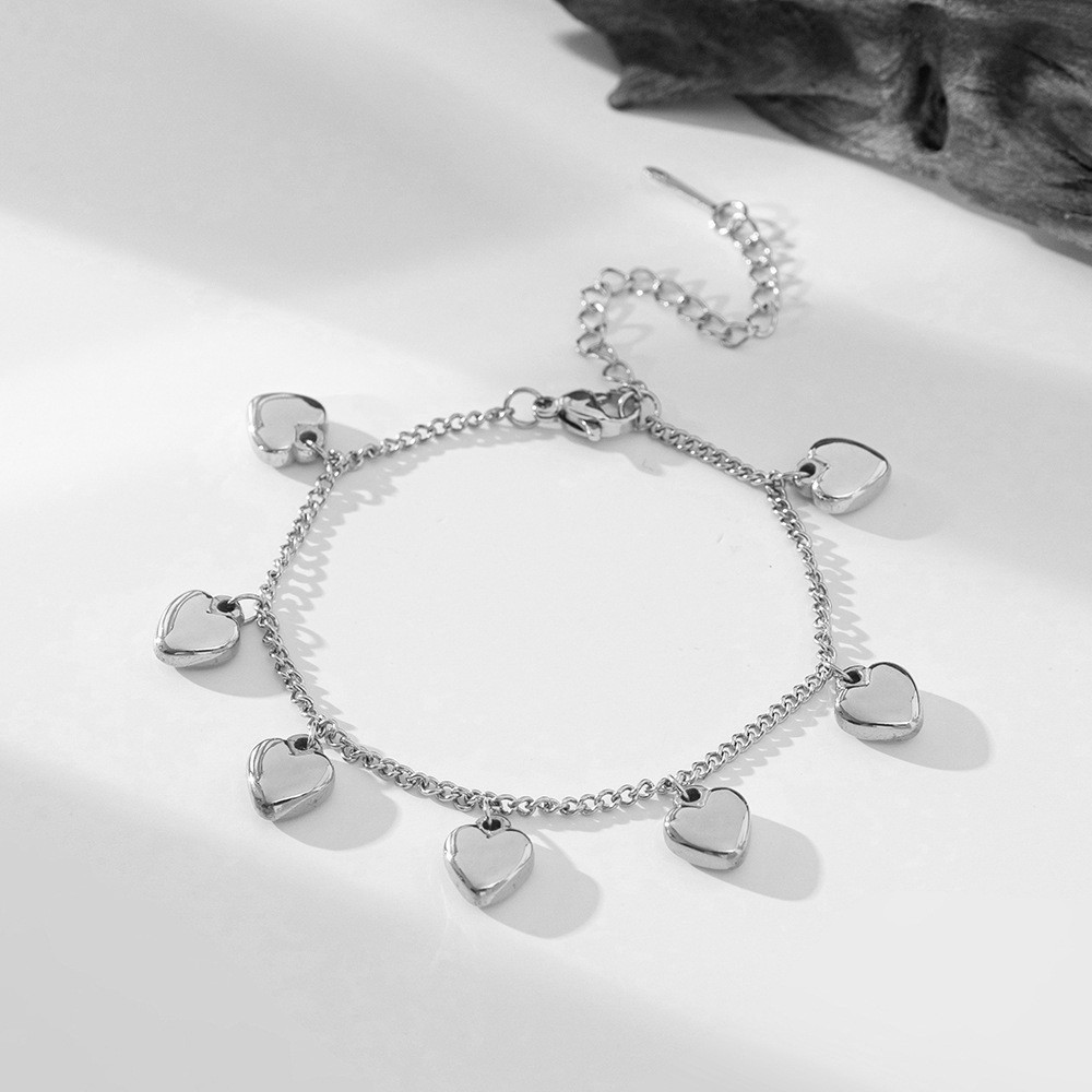 Pulsera de Acero de Titanio de Dongguan, Estilo Europeo y Americano, Diseño de Doble Cadena con Cuchillas, Exagerada, Hip-Hop, para Otoño e Invierno, No se Destiñe, para Mujer