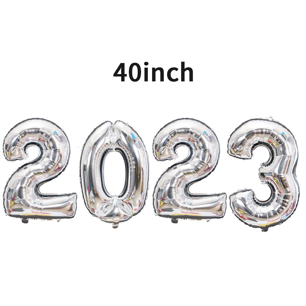 Print Craft New Year Number Aluminum Film Party Balloons 4 Pieces