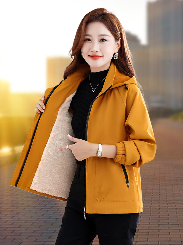 休闲风衣外套女士春秋短款2025新款爆款妈妈秋冬加绒加厚夹克上衣|undefined