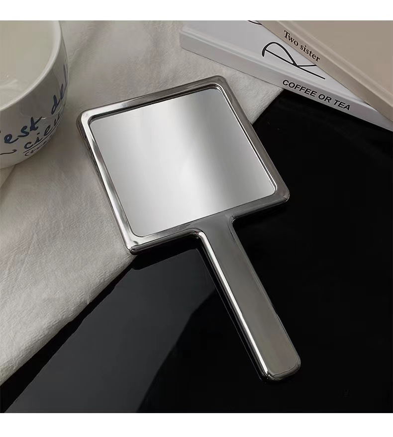 Retro Portable Square Hand Holding Hd Hairdressing Makeup Mirror display picture 4