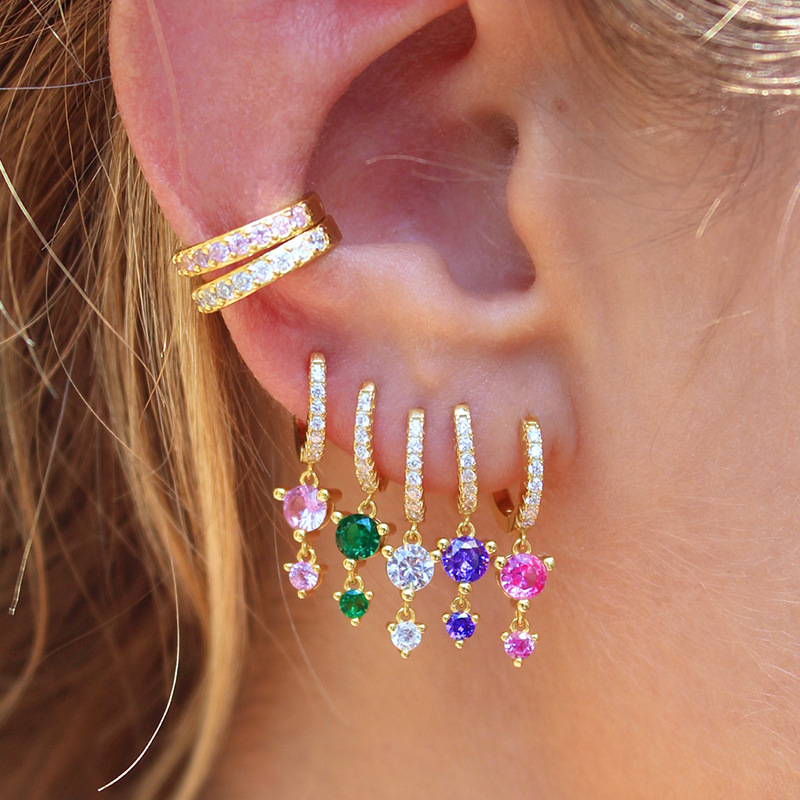 925 Sterling Silver Material 1 Piece 925 Sterling Silver Zircon Water Droplets Flower Drop Earrings