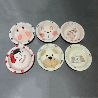 陶瓷家用可爱卡通酱油调料碗小吃碟高颜值火锅调味碟釉下彩蘸料碟