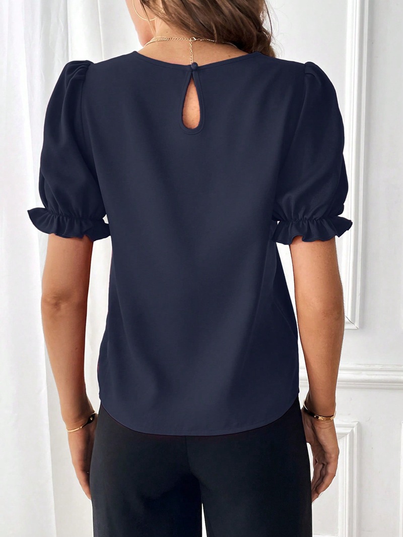 Women's Blouse Short Sleeve Blouses Elegant Streetwear Solid Color display picture 27