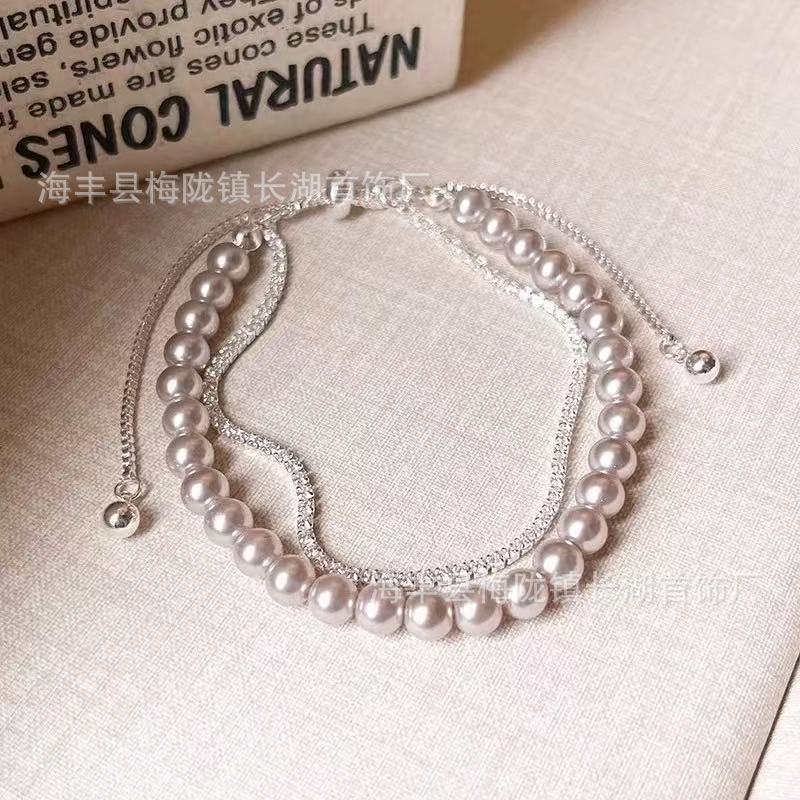 Double-Layered Imitation Pearl Bracelet for Women, Light Luxury, Niche, High-End, Popular Style, Exquisite, Versatile, Stylish Design Double-Layered Imitation Pearl Bracelet for Women, Light Luxury, Niche, High-End, Popular Style, Exquisite, Versatile, Stylish Design