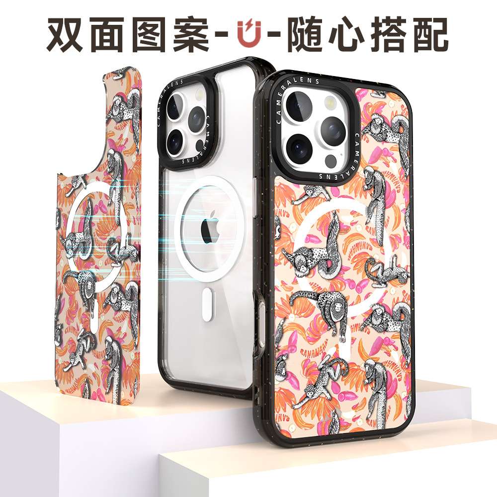 D9系列打印适用iPhone16可替换图案背板强力磁吸定制苹果15手机壳