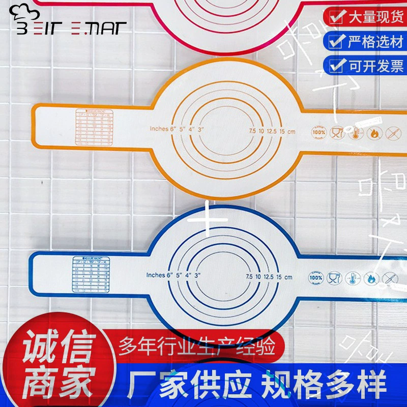 Популярный силиконовый коврик для хлеба толщиной 0,4 мм с двойными и длинными ручками, антипригарный коврик для аэрофритюрницы для европейского хлеба, коврик для выпечки в голландской духовке.