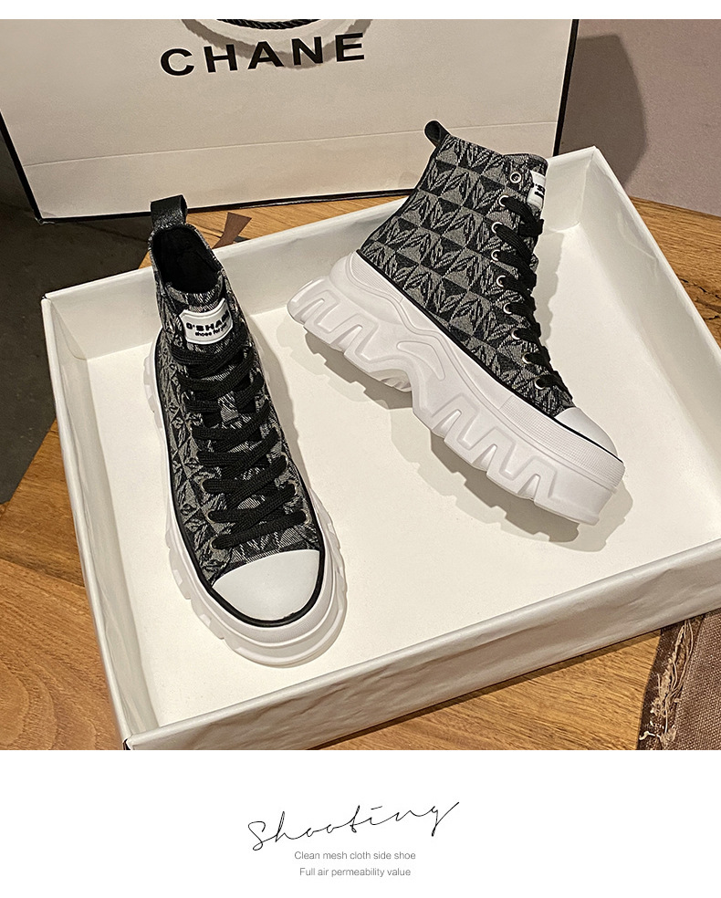 Baskets décontractées en toile à plateforme haute pour femmes, chaussures d'été blanches respirantes à hauteur intérieure polyvalentes pour femmes_voghion.com