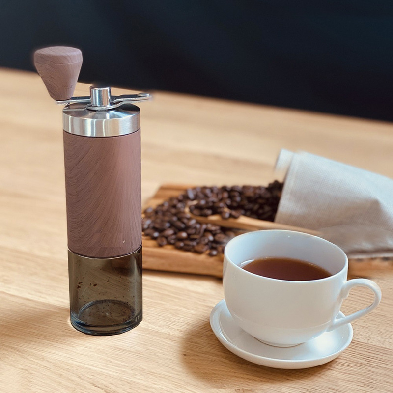 Hand Grinder Coffee Machine Grinder Stainless Steel Grinder Hand Grinder Household All-In-One Portable Wood Cross-Border New