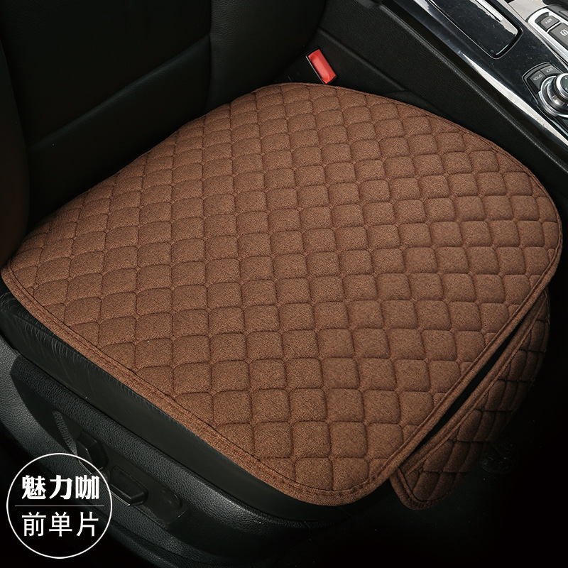 メーカーの自動車の座布団の四季の通気性の亜麻の3つのセットの四角の丸い点の刺繍の小さいモノリシックの通用の座布団|undefined