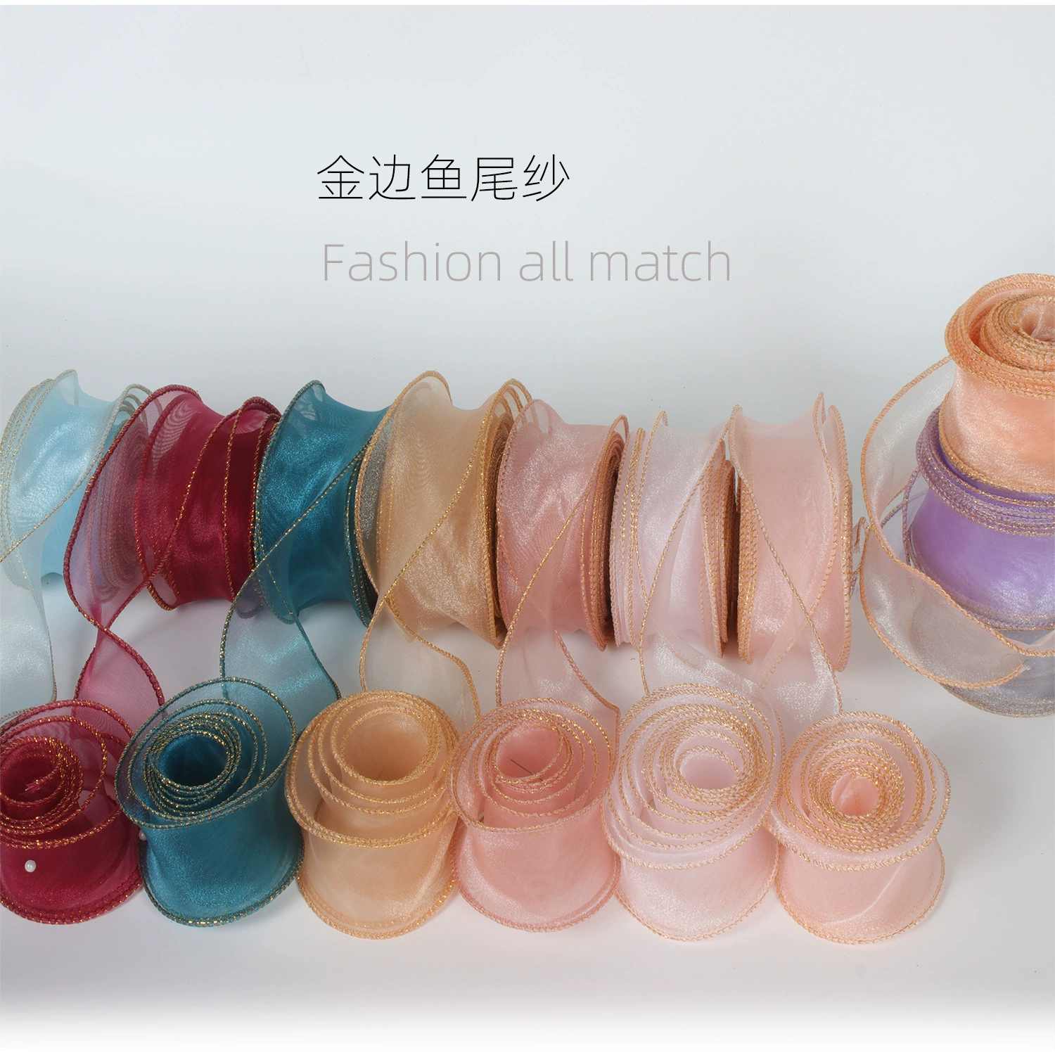 Лента с золотым краем 4 см, с цветочными узорами, материал для упаковки букетов, лента для торта с волнистым рисунком.