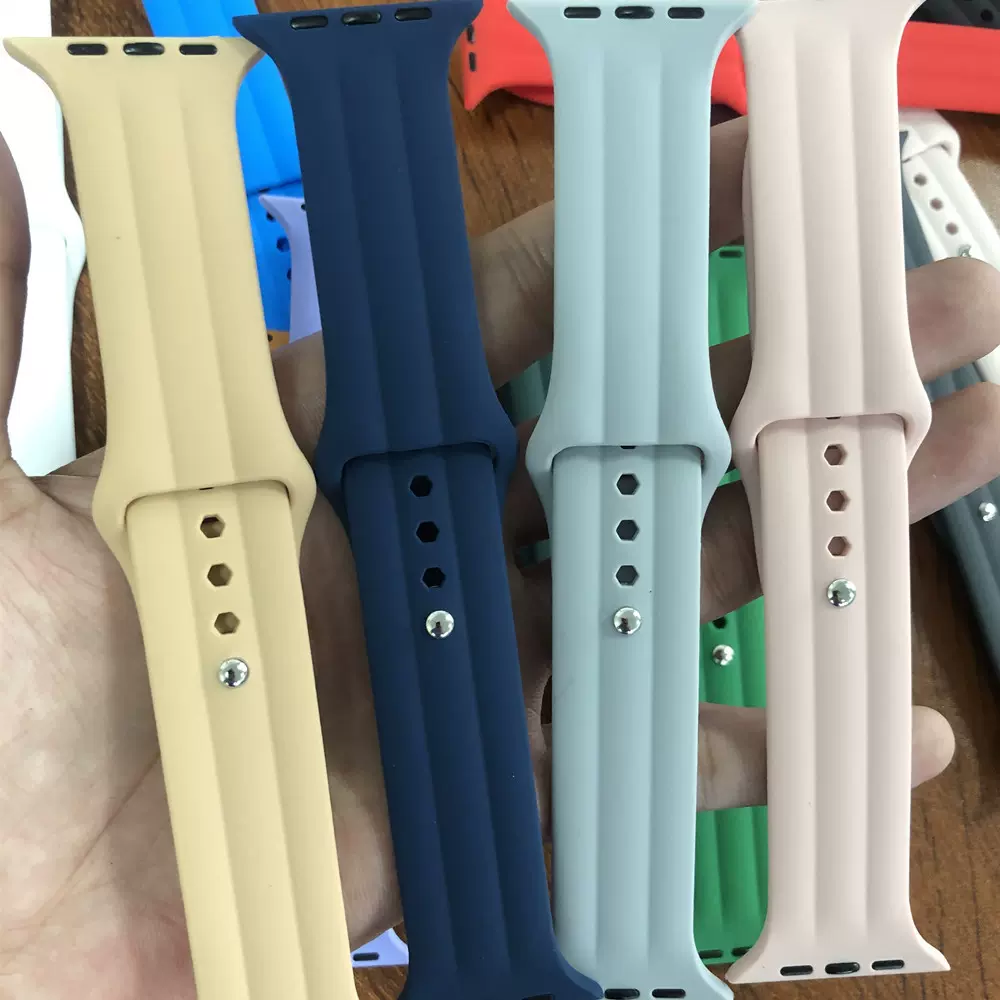 跨境爆款单色硅胶表带 适用苹果手表表带Applewatch1-7代表带新款