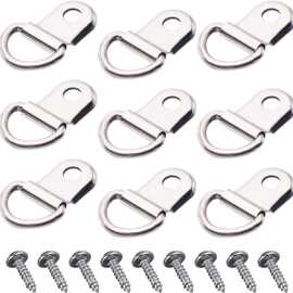 D环形图片挂钩 100 件装品质重型图片挂钩带螺丝,相框五金件