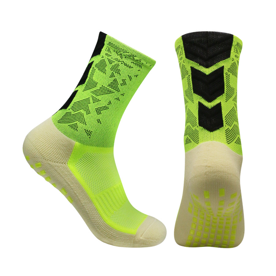 Unisex-Fußballsocken mit rutschfester Sohle und gepolsterter Fußgewölbeunterstützung – Atmungsaktive, feuchtigkeitsableitende Sportsocken zum Laufen, Radfahren und Trainieren_voghion.com
