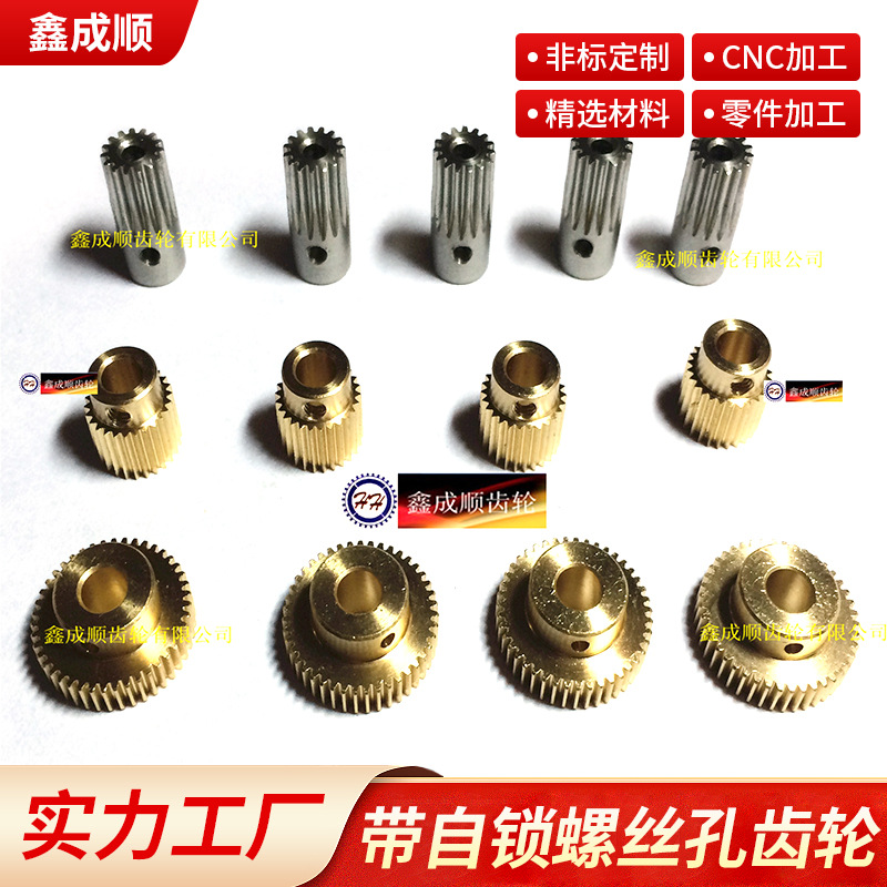 带自锁螺丝孔齿轮 传动齿轮小模数铜齿轮 厂家源头直供可定 制
