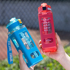 New square minimalist anti-slip high-temperature resistant large-capacity outdoor sports wholesale portable plastic water cup