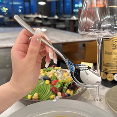 316ステンレススプーン丸頭スプーン家庭用18/10韓国式スプーン洋食レストラン304長柄スプーンスープスプーン