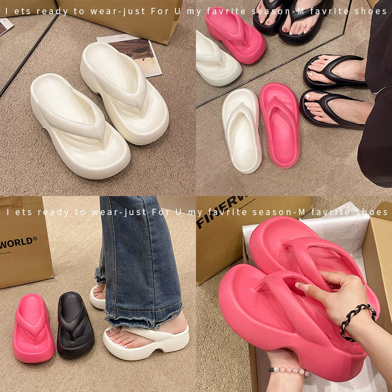 Platform flip-flops Tide, non-slip soft beach slides, chunky sole, casual summer