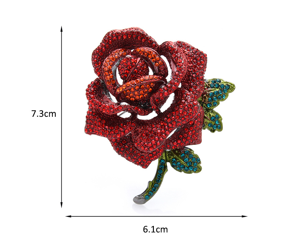 Retro Rose Alloy Plating Inlay Rhinestones Women's Brooches display picture 2