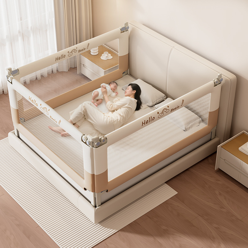 Manufacturer's Ready-Made Crib Fence Baby and Kids Anti-Fall Bed Guardrail Bedside Bed Fence U-Shaped Bottom Cross-Border Customization