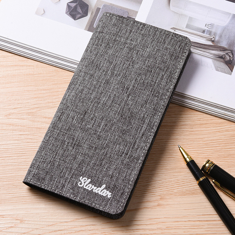 Canvas Wallet Men's Long Ultra-thin Japanese Folding Student Simple Retro Cloth Niche Men's Trendy Brand Internet Celebrated Wallet