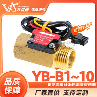 Hall flowmeter turbine flow sensor YB-B1 2 3 4 5 6 copper Hall water flow 4 points 6 points