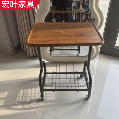 ソファーのそばには移動可能なお茶のカートクリーム風家庭用簡易テーブル寝室の簡易ベッドの棚があります。