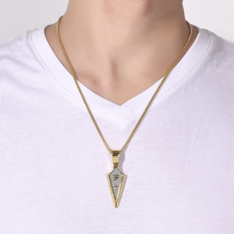 1 Piece Hip-Hop Geometric Cross Stainless Steel Plating Necklace_colorza_5