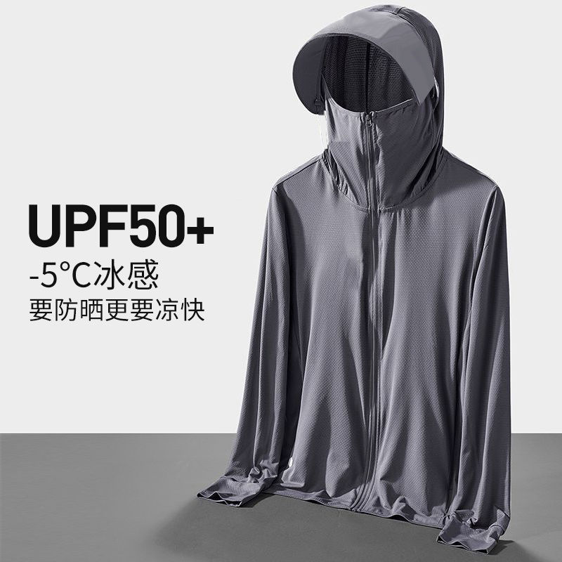 Comercio exterior transfronterizo verano ocio nuevo anti-UV super delgado abrigo de pesca transpirable al aire libre hielo protector solar hombre image 3