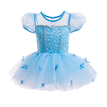 舞蹈服女童tutu裙蓬蓬连衣裙万圣节圣诞节亮片短袖表演服公主纱裙