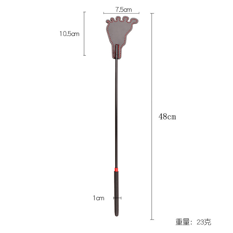 Leather Spanking Paddle with Rivets, Long Handle, Adult Sensory Play Tool — detail image 17