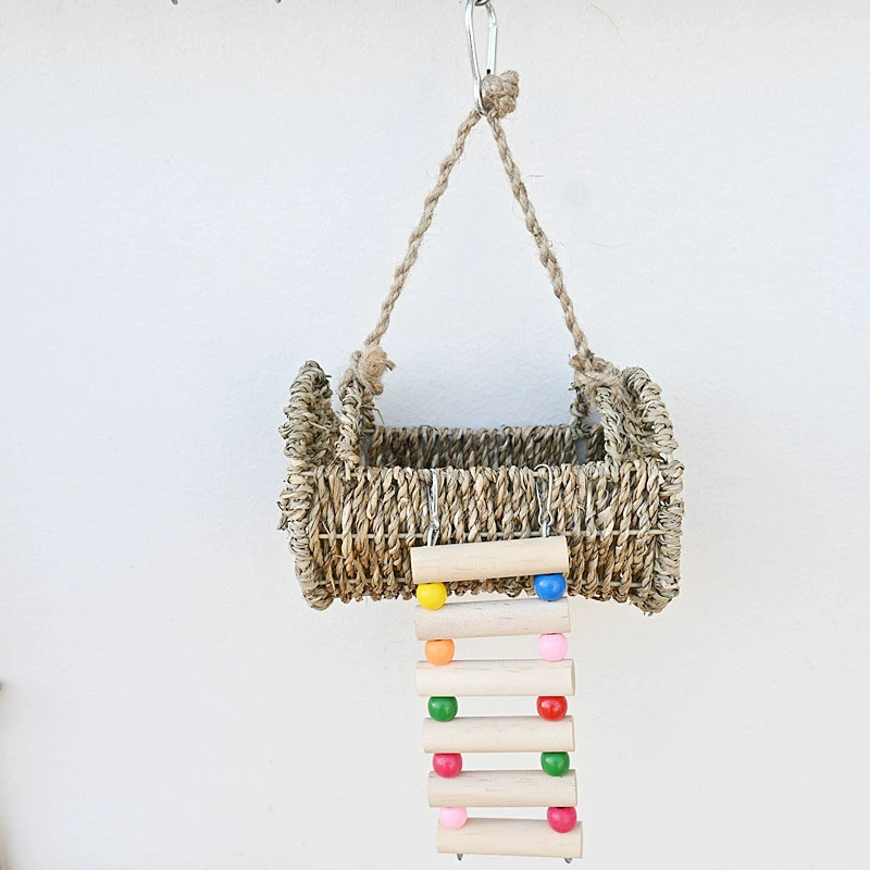 Наутилус товары для птиц плетеный соломенный гнездо с лестницей ручное плетение птичье гнездо теплая гнездо игрушка трансграничная оптовая продажа