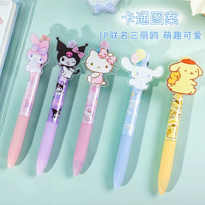 Красивый набор Yuemu Sanrio, ручка со счётом, подлинно авторизованная Kuromi многоцветная ручка (установка на одну карту)