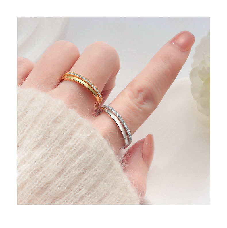 Women's Gender 18K Gold Plated 925 Sterling Silver Geometric Rings 925 Sterling Silver Rings