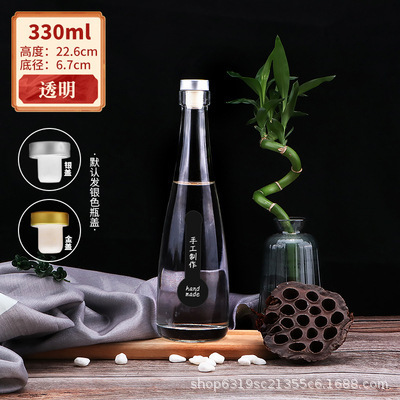 白酒瓶500ml糸口平口白酒小酒瓶蒙砂果酒瓶透明ジュース飲料ミネラルウォーター|undefined