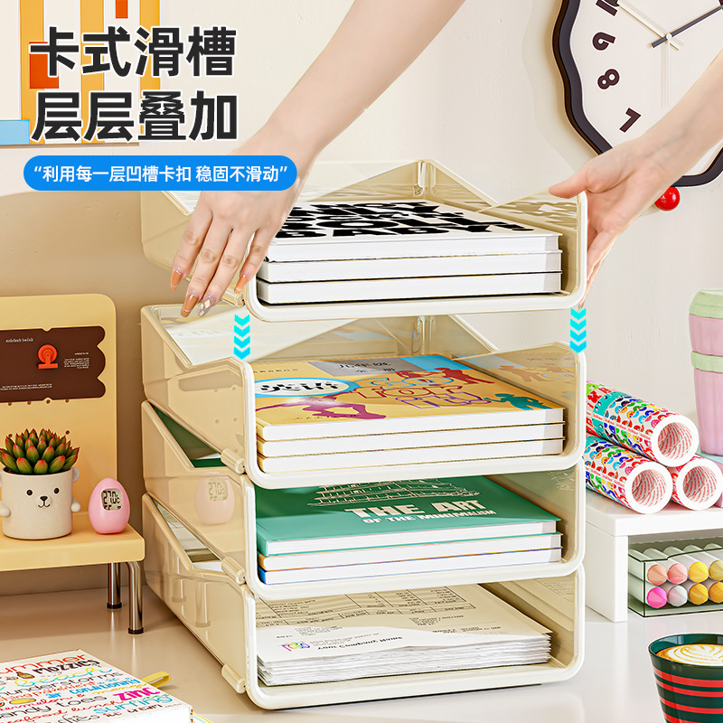 Thickened student dormitory study textbook shelf document frame storage box storage rack desktop office supplies book stand