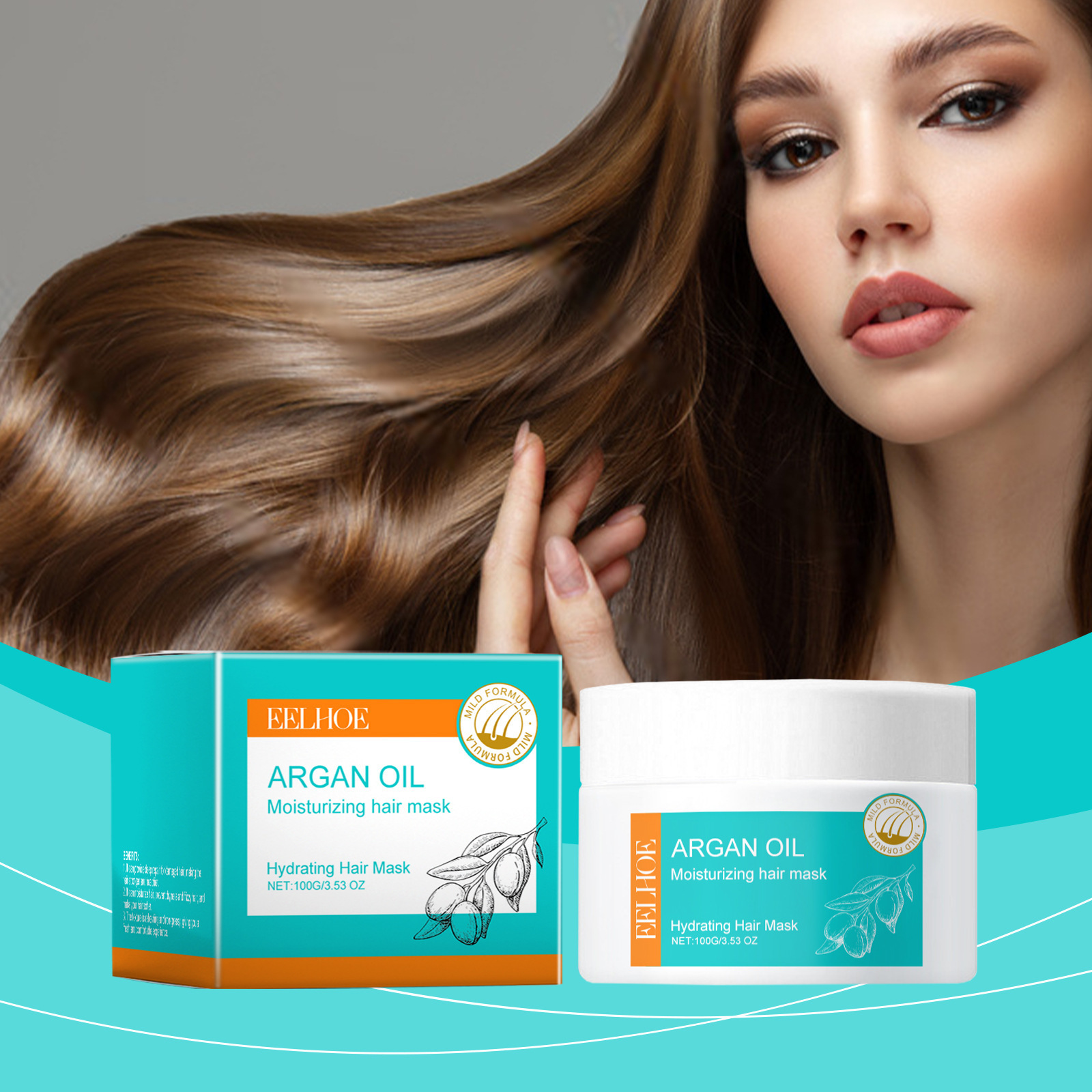 EELHOE Moisturizing nutritious smooth shiny hair mask for curly hair