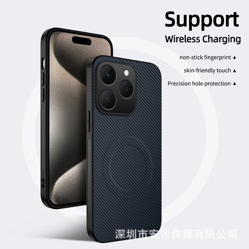 OPPO Realme15T カーボンファイバーレザー調磁気吸着式スマホケース C71 レンズ完全保護耐衝撃カバー|undefined