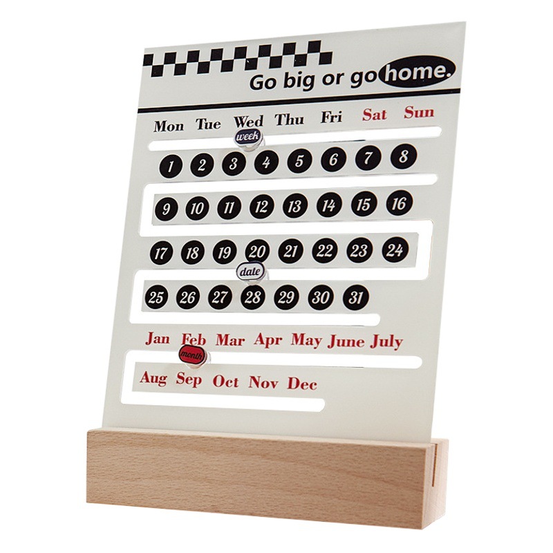 Calendario nuevo escritorio lindo Calendario de escritorio de madera creativo hecho a mano DIY regalo de alta apariencia ins estilo calendario