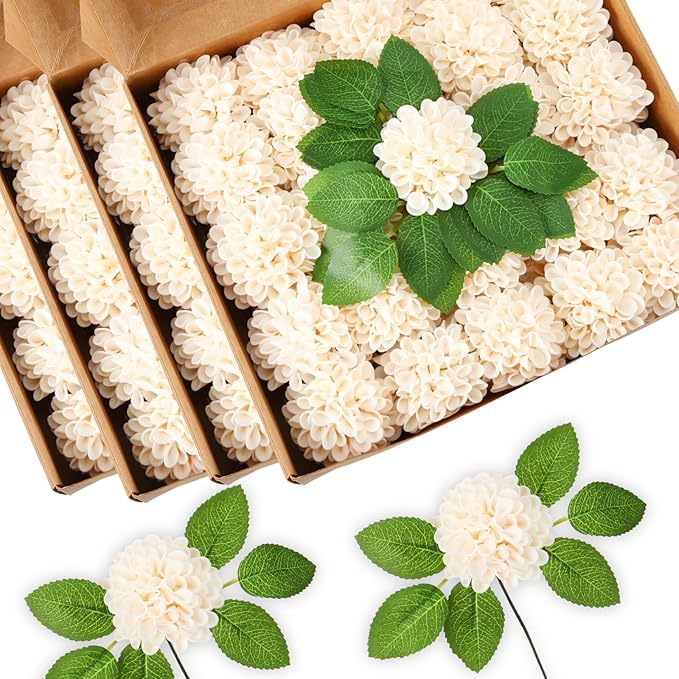 Manufacturer's New Gift Box Pe Foam Dahlia 8cm Plus Support with Rod Simulated Ball Flower Home Decoration Flower Arrangement