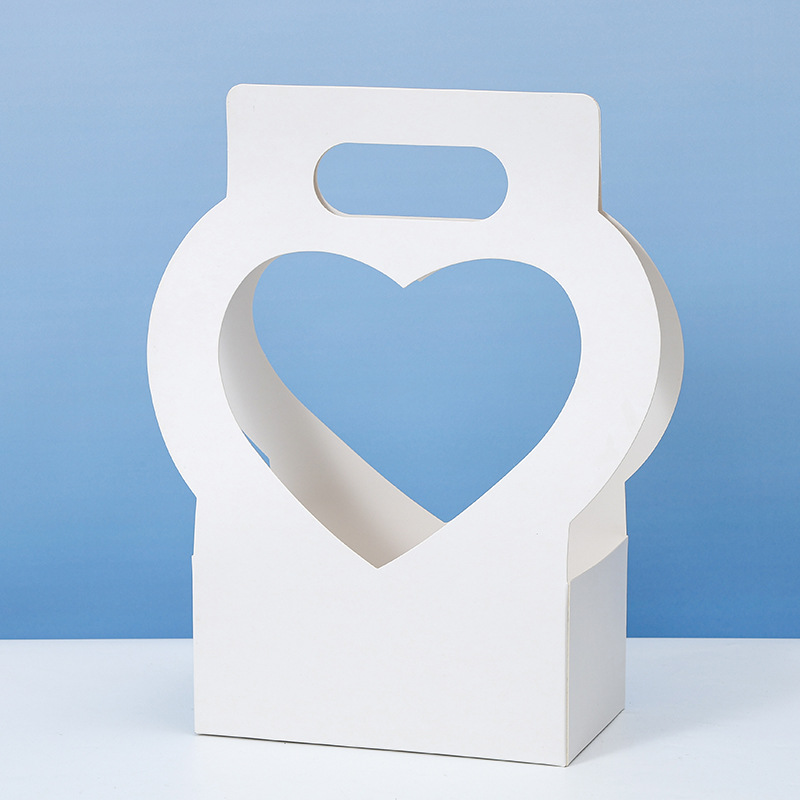 Caja de embalaje de flores creativas de amor Caja de mano de flores de papel del día de la madre Caja de regalo de vacaciones de flores huecas
