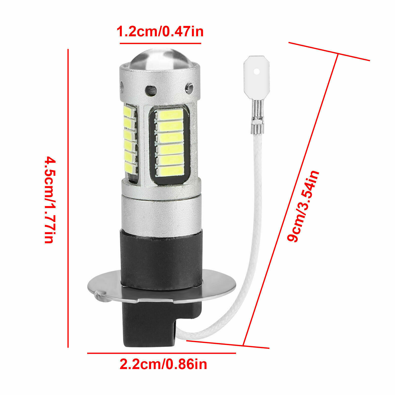 Lámpara de niebla delantera del automóvil LED H1 H3 4014 30smd lámpara de niebla de alta potencia lámpara de automóvil luz diurna image 6